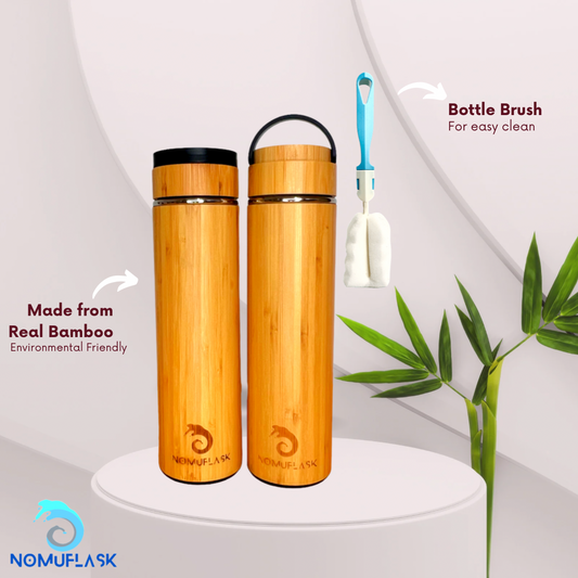 NOMUFLASK 500ml BambooEdition with bottle brush